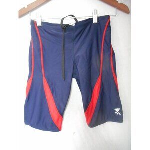 Tyr Durafast Men's Swimsuit Red Blue Sz 32